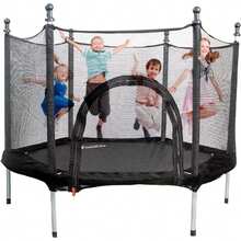 Trampolin para Niños Infantil con Red De  |   Brincolín para Niños para Fiestas Interiores y Exteriores |   Postes Protegidos Acolchados Cubiertos |   2 Colores - Negro - Ver 1
