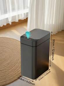 1pc 12L Automatic Touchless Trash Can, Waterproof Electric Slim Plastic Smart Garbage Bin, Grey, Batteries Not Included - Multicolor - View 12