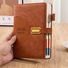 Libro de planificación 2026 - Con planificación diaria, páginas reforzadas y cubierta dura reforzada - Planificador de gestión del tiempo - Oficina, regalos de Año Nuevo o cumpleaños para adultos, apariencia exquisita, cierre con hebilla de metal - A5 - Ver 12