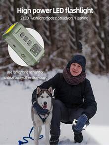 双头LED灯迷你便携式防咬止吠器，超声波+频闪灯狗狗吠叫训练器，C型充电超声波止吠器，便携式狗狗脾气威慑器，有效阻止狗狗吠叫。这款超声波狗狗止吠器配备双LED灯，室内外均可使用，确保人犬安全。 - 軍綠色 - 查看 11