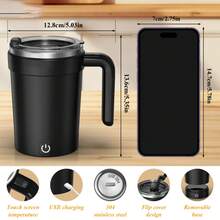 Portable Magnetic Auto Stirring Travel Mug, Convenient Coffee Mug, Water Mug, Induction Kettle, Can Be Used In Office, Home, Study, USB Charging, Detachable And Easy To Clean - 彩色 - 查看 7