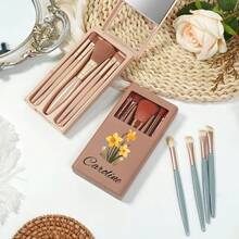 1PC Personalized Birth Flower Makeup Brush Box Set, Customized Wedding Gift, Bridal Party Gift, Bridesmaid Gift, Friend Birthday Gift. - one-size - View 3