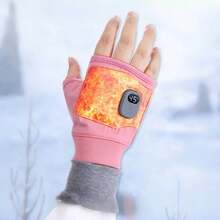 1 Pair Unisex Rechargeable Heated Gloves - Fingerless Design, 1800mAh Battery, 3-Layer Fabric, Fast Heating & Warm, 3 Temperature Levels (113°F, 122°F, 131°F), Flexible Touchscreen Gloves, Suitable For Outdoor Travel, Camping, Office Work And Leisure Activities