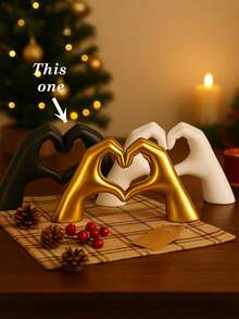 1pc Hand Sculpture, Modern Home Decor, Suitable For Dining Table Or Living Room, Christmas, Thanksgiving And Valentine's Day Gift - Multicolor - View 8
