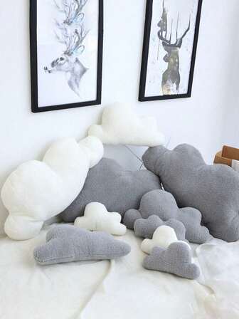 3 Sizes Cloud-Shaped Plush Toy, Cloud Stuffed Pillow - Cloud Cushion, Soft, Cuddly, And Furry For Cozy Bedroom Or Sofa Decoration, Kids Gifts - White Clouds And Dark Clouds Design, Perfect For Snuggling And Relaxation, Home Decor
