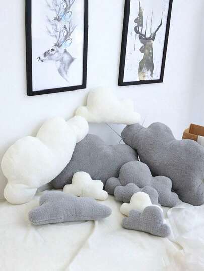 3 Sizes Cloud-Shaped Plush Toy, Cloud Stuffed Pillow - Cloud Cushion, Soft, Cuddly, And Furry For Cozy Bedroom Or Sofa Decoration, Kids Gifts - White Clouds And Dark Clouds Design, Perfect For Snuggling And Relaxation, Home Decor