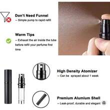 Travel Essentials Women Men, Travel Perfume Bottles Refillable, Perfume Atomizer Spray Container, Portable Easy Pump Refilled 5ml Bottle Flying, Purse, Vaction Essentials - vàng hồng - Xem 4
