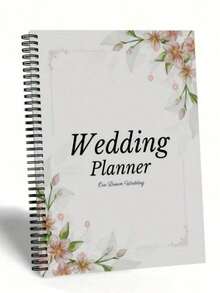 Wedding Planning Checklist And Budget Organizer - A5 White Spiral Notebook With Flower Pattern, 86 Page Horizontal Grid, 6 Sections (Guest List, Supplier, Decoration, Clothing) - A Unisex Wedding Planning Template Suitable For Couples And Wedding Supplies