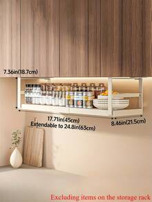 Zazumi 1 Giá để đồ bằng kim loại có thể điều chỉnh, Có nhiều kích cỡ lớn và nhỏ, Giá để đồ nhà bếp có thể mở rộng để đựng lọ gia vị và gia vị, Giá treo tủ dưới có thiết kế ngăn chia nhiều lớp, Bộ sắp xếp nhà bếp, Phụ kiện nhà bếp, Giá để gia vị - Nhiều màu - Xem 11