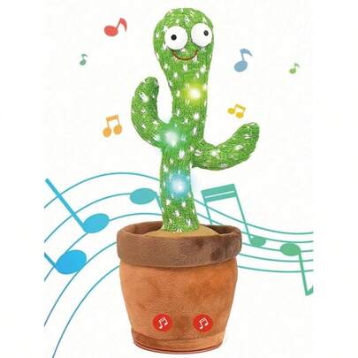 1 件舞蹈仙人掌，婴儿玩具，会说话的仙人掌玩具，重复您说的话婴儿玩具，舞蹈仙人掌模仿玩具和 LED 英文唱歌可以说 15 秒录音机音乐玩具，万圣节圣诞礼物
