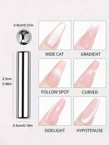 强力磁性钢珠美甲磁棒套装，长铝柄双头磁性美甲笔，磁性猫眼指甲油凝胶美甲工具