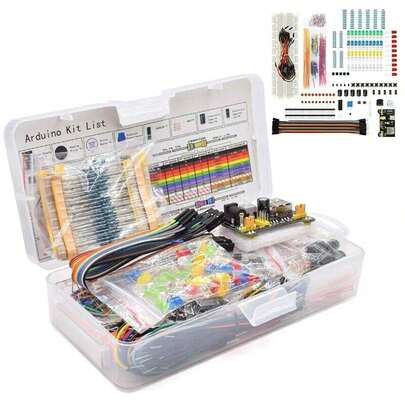 Kit de Componentes Electronicos 830 Puntos, 538 PCS, Kit de Electronica Basica con Protoboard de conexión, Resistencias Electronica, Módulo Potencia, Compatible STM32, Arduino, Raspberry Pi