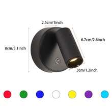 1 pieza Foco inalámbrico magnético con siete modos de color, brillo ajustable, batería recargable de 2000mAh, fácil instalación y control de interruptor táctil, luz de pared inalámbrica para decoración del hogar