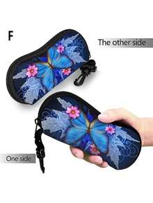 1 pieza Estuche para gafas de moda y colorido, de material duradero, estuche suave y portátil para anteojos de sol para viajes y deportes, caja compacta y protectora para almacenamiento de gafas de automóvil