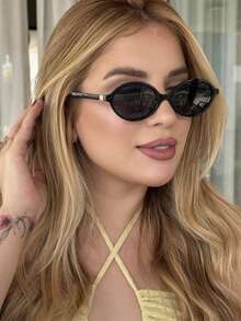 Women's Eyeglasses Frame Luxury Oval Frame  Lens Fashion Europe - SOLA/PRETO PRETO - View 3