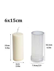Khuôn nến nhựa hình trụ sọc 5-20cm Khuôn nến thơm thủ công Khuôn sáp làm nến thơm DIY Khuôn thủ công hình trụ tròn sọc Trang trí nhà cửa - Trong sáng - Xem 11