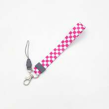 柔软亲肤挂绳，简约黑白、粉白、紫白格子印花，百搭时尚相机/手机挂绳，学校用品，返校季
