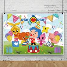 Plim Backdrop  Birthday Party Photography Cartoon Photo Background Rainbow Vinyl Table Banner Decoration  Room Tapestry