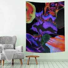 1pc Phantom Body Art Print Tapestry, Wall Decor, Ins Style, Polyester Hanging Tapestry For Living Room, Bedroom, Office, Dorm, Home Decor, Party, Rectangular Kitchen Wall Hanging Cloth With Drape, Comes With 3 Wall Nails And 2 Clips