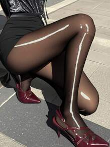 1 件女士闪亮、丝滑、性感极光紧身裤、迷人优雅女士连裤袜