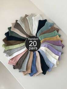 20Pairs High Quality Men Ankle Socks Breathable Nylon Sports Socks Mesh Casual Athletic Summer Thin Cut Short Sokken Size 36-46 - Multicolor - View 2