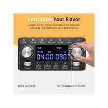 Sunvivi 8 Quart Slow Cooker Roaster Oven, 12 In 1 Programmable Multi-Cooker Food Warmer With Digital Timer, Temp Control, Removable Cast Aluminum Pot & Dishwasher- Tempered Glass Lid, Stainless - 美規B型插(110-127V) - 查看 2