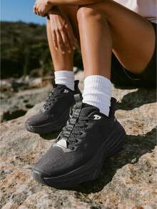 Women's Slip On Walking Shoes Hands-Free Cushion Running Tennis Non-Slip Comfortable Gym Workout Athletic Breathable Fashion Sneakers SwiftLite - 黑色 - 查看 2