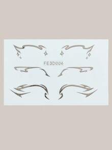 1pc 3d Silver Hot Stamping Jelly Sticker For Eye & Face - Multicolor - View 5