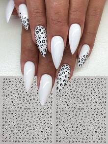 صفيحتان من ملصقات فن الأظافر الثلاثية الأبعاد بنمط النمر، تصميم فرنسي بطراز النمر، إكسسوارات النمر البرنزية، لوازم أظافر لاصقة بنمط الحيوان مناسبة للخريف والشتاء