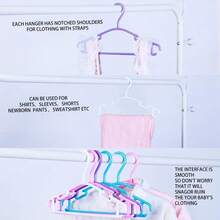 10/20 件儿童衣架，10.63 英寸小号塑料童装挂钩，耐用防滑衣架，儿童衣架，婴儿衣架，塑料婴儿衣架，超耐用儿童衣架，幼儿衣架，婴儿托儿所衣物收纳 - 彩色 - 查看 8