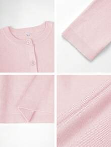 Live To Mo Fspring Break Outfits Butter Yellow Cardigan With Long Sleeves And Buttons, Casual Y2K Style. Perfect For Valentine's Day, Going Out Tops Women And Daily Wear. - Pink - View 11