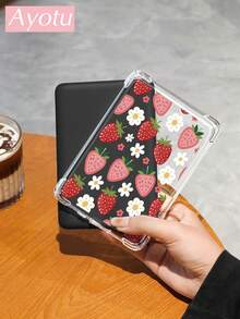 Ayotu Funda protectora con diseño de fresa roja, compatible con Kobo Clara Colour/Kobo Clara BW/Kindle Paperwhite 12th Gen 2024/Kindle (11th Gen - Lanzado en 2024)/Kindle 10th Gen 2019, patrón de fruta, carcasa transparente para Kindle - Multicolor - Ver 20