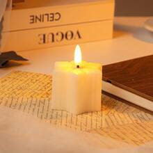 1 pieza de velas decorativas electrónicas, accesorios de decoración de fotos, luces de velas LED simuladas para cumpleaños, graduaciones y bodas. - Beis - Ver 15