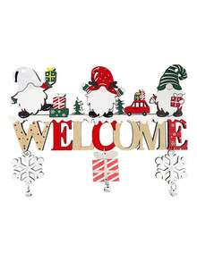 1set/2sets Creative Wooden Christmas Tree & Letter Decor Hanging Ornaments, Reindeer Christmas English Decor Sign