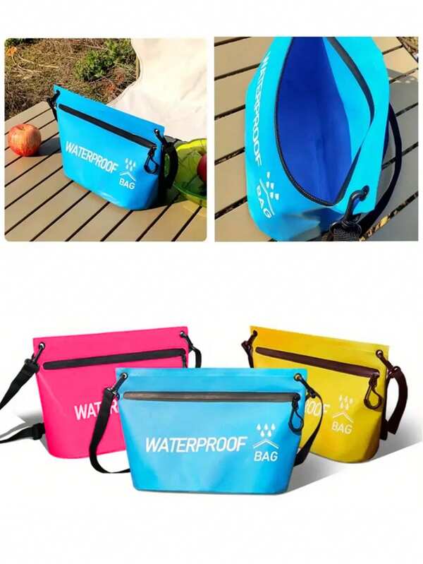 1pc Waterproof Zipper Bag, 5L Capacity, Suitable For Swimming, Boating, Hiking, Camping, Outdoor Sports, Travel, Unisex