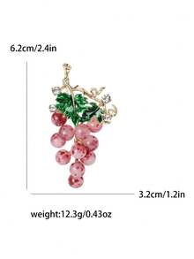 Fashionable Enamel Grape Brooch For Women Fruit Pin Suitable For Wearing With Dress, Suit, Hat, Shoes, Flower Scarf Banquet, Wedding, Summer Vacation, Jewelry