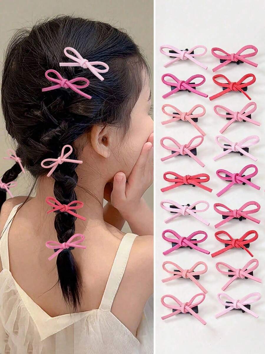 20/10pcs/Set Pink Purple Little Girls Hair Clips, Hair Clips, Bangs Clips, Harmless Hair Accessories, Suitable For Daily Use