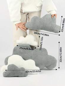 3 Sizes Cloud-Shaped Plush Toy, Cloud Stuffed Pillow - Cloud Cushion, Soft, Cuddly, And Furry For Cozy Bedroom Or Sofa Decoration, Kids Gifts - White Clouds And Dark Clouds Design, Perfect For Snuggling And Relaxation, Home Decor