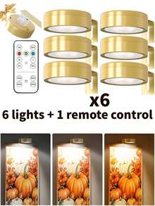 015100140-0002 1/3/6 件无线金属墙饰 LED 图片灯、壁灯、仙女灯、台灯、小夜灯、书灯、带磁铁的无线壁灯 - 可调色温、定时器、遥控器和按钮控制 - 三色光 - 查看 13