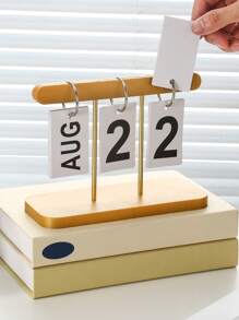 1pc Nordic Style Luxury Flip Page Calendar Desktop Organizer, Home Decor For Living Room, Entryway, Office, Bookshelf Back To School