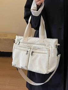新款时尚经典学院风休闲多口袋大容量双手柄单肩特别保暖。特别适合校园、办公室、日常搭配、约会、逛街、购物、外出、送礼