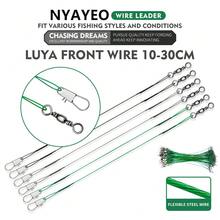 NYAYEO 30 Stücke/Set Angelschnur Köder Draht Edelstahl Vorfach Draht Hauptschnur Angelzubehör für Hecht versteckte Hauptschnur Outdoor Angeln Ausrüstung (zufällige Farbe)