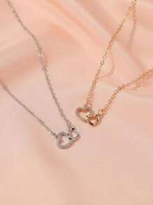 Heart-Shaped Minimalist Clavicle Chain Necklace, Jewelry Gift For Her