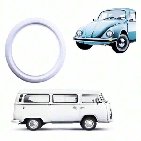 Kit com 4 Faixas Branca Banda Estreita para Pneus Automotiva Aro 13" 14" 15" e 16"