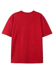 You Play With Me And Pray Together.Printed T-Shirt, 1 Piece,% Cotton, Casual Men's T-Shirt In Season, T-Shirt With Round Neck And Cotton Short Sleeve, Christmas Gift.2025 - 紅色 - 查看 2