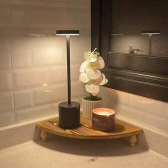 1 pieza Estantería de almacenamiento de esquina estilo rústico, estantería de exhibición de aromaterapia para el baño, organizador de escritorio, estantería de almacenamiento elevada estilo granja