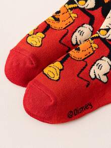 Disney 5 双儿童袜子，骷髅、米老鼠、南瓜万圣节恶棍，新年礼物袜，卡通圣诞新年人物袜子，新奇袜子，儿童袜子 - 彩色 - 查看 5