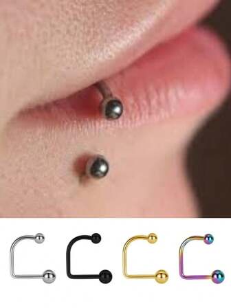 1-3 st Medusa-läppringar, unisex, rostfritt stål, allergivänlig, 18K guldpläterade U-formade kulörhängen med brosk, lämpliga för tonårsflickor, smyckeset i punkstil med piercing