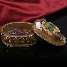 LUMIARTISAN Religious Christian Sleep Saint Joseph Statue Jewelry Box Resin Icon Home Decoration Catholic Holy Decoration Gift, Small Decoration Set Statue Religious Statue Box Sleep Display Holy Box Jewelry Small Home Decoration