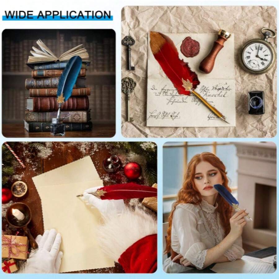 Długopis z piórem do rękodzieła świątecznego, różne kolory, prezent świąteczny, świąteczna pamiątka